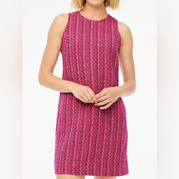 J. Crew Pink Tweed Sleeveless Mini Dress Size 8 - Picture 1 of 5